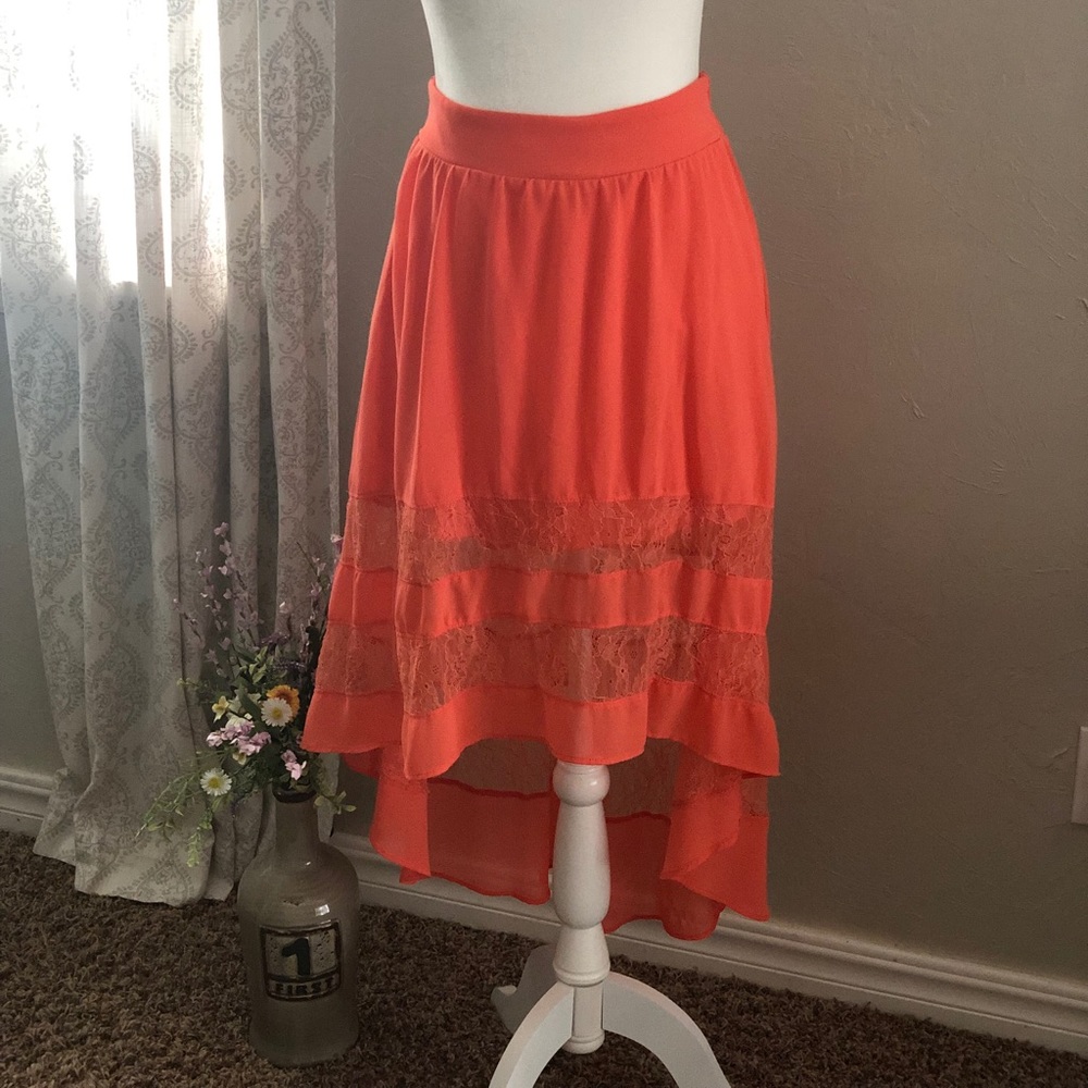 High Low Coral Skirt